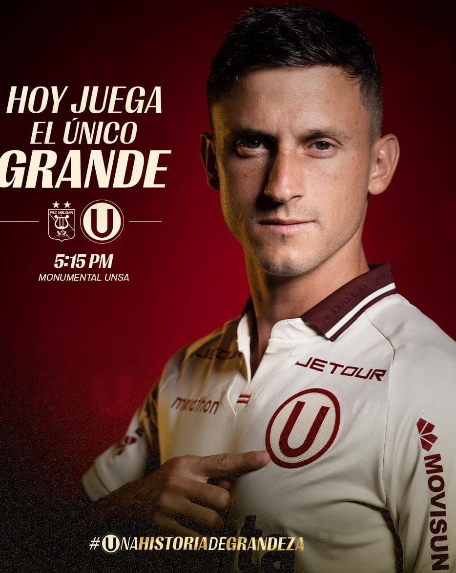 Así anuncia la 'U' el encuentro de hoy ante Melgar en Arequipa