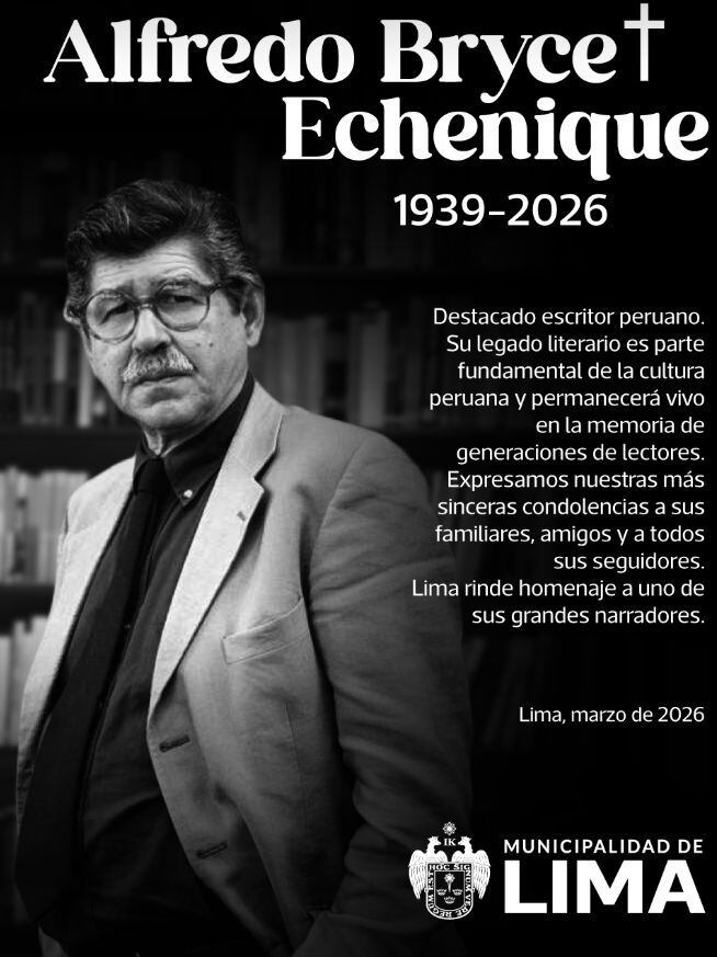 La Municipalidad de Lima expresó sus condolencias por la muerte de Alfredo Bryce Echenique