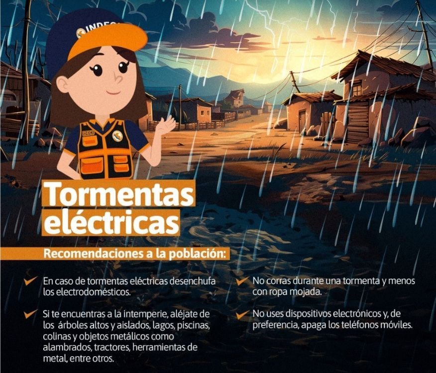 Indeci brinda recomendaciones a la población en caso de una tormenta eléctrica