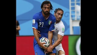 Italia vs. Uruguay: Cáceres y la dura marca a Andrea Pirlo