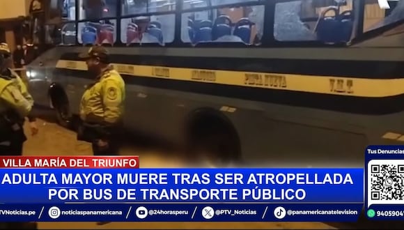 Una mujer de 80 años murió tras ser atropellada por bus en Villa María del Triunfo. (24 Horas)