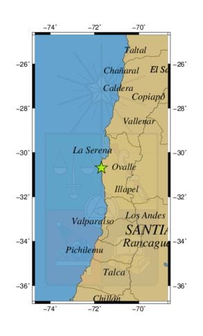 Referencia geográfica del sismo a 3 km al S de Parque Fray Jorge.