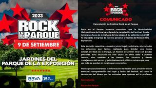 Productora informa que “Rock en el parque” fue cancelado por la Municipalidad de Lima
