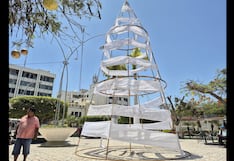Alcaldesa de Chiclayo defiende árbol de Navidad: “Está bonito y aún no se ha culminado”