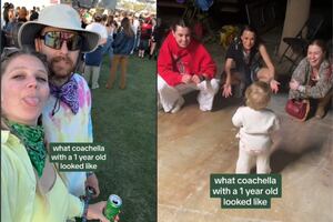 Pareja lleva a su bebé de 14 meses al festival de Coachella y desata polémica