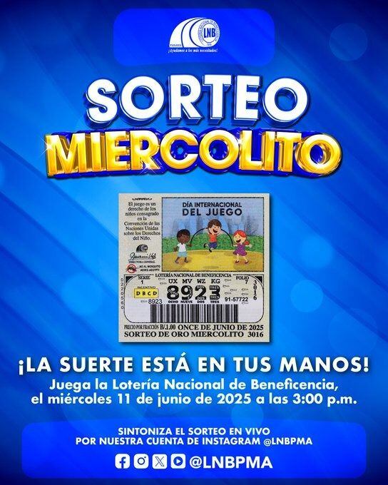 Conoce el billete para el Sorteo Miercolito de la Lotería Nacional.