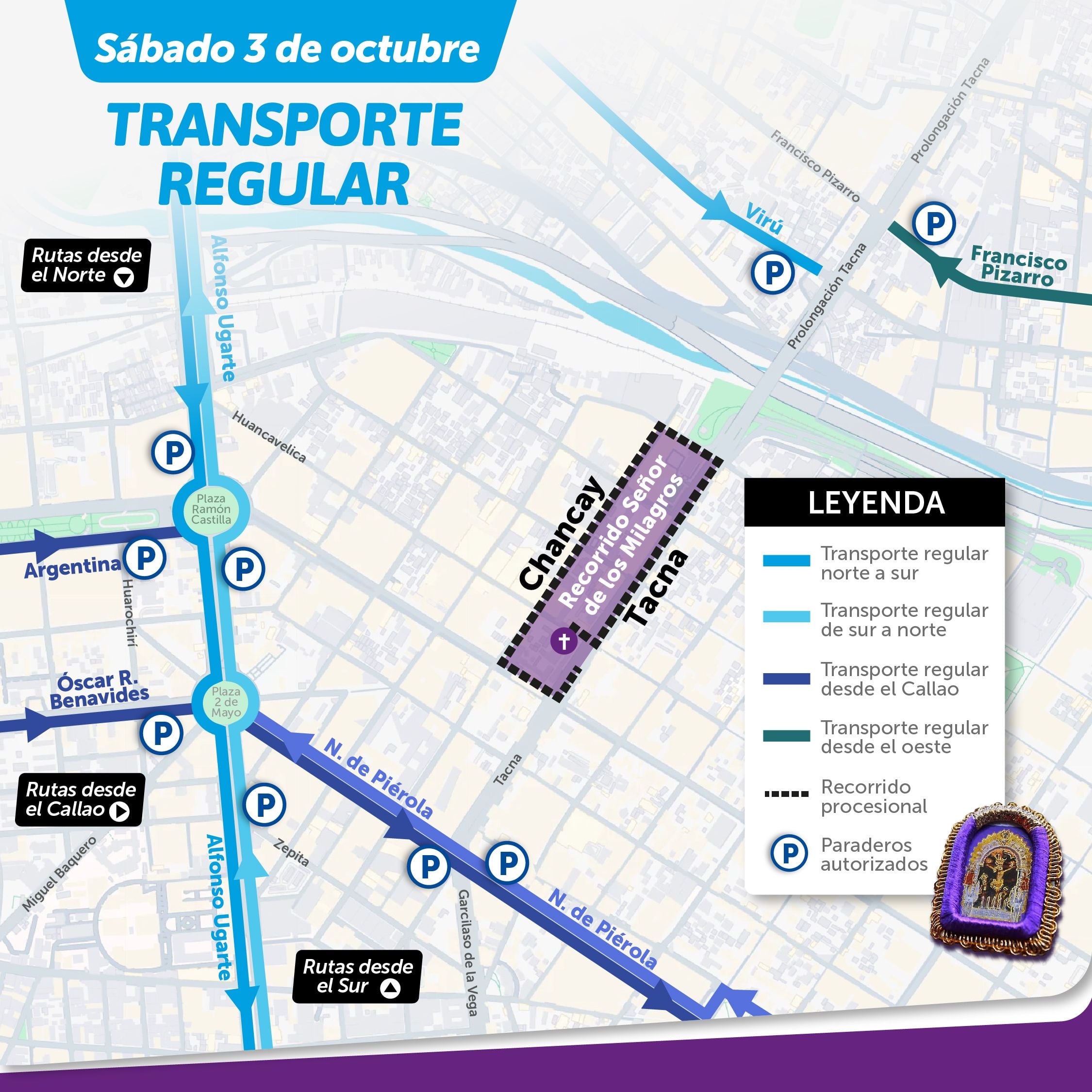 Esta será la ruta del transporte regular.