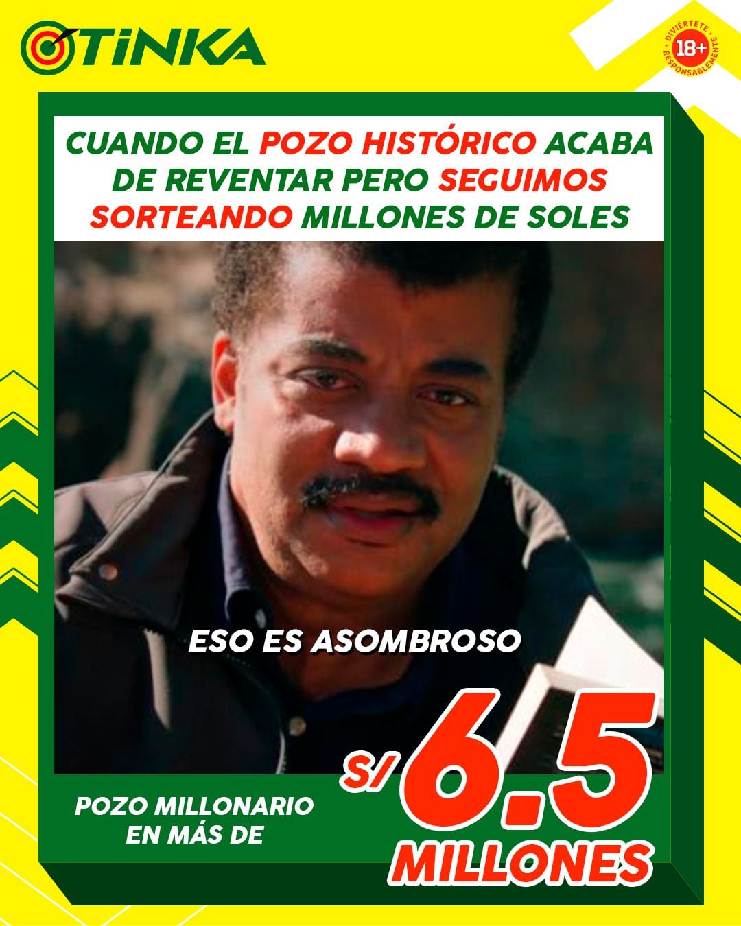 El pozo de La Tinka tiene un premio con más de 6 millone s y esta noche de domingo ¡Tú puedes ser el próximo millonario del Perú!