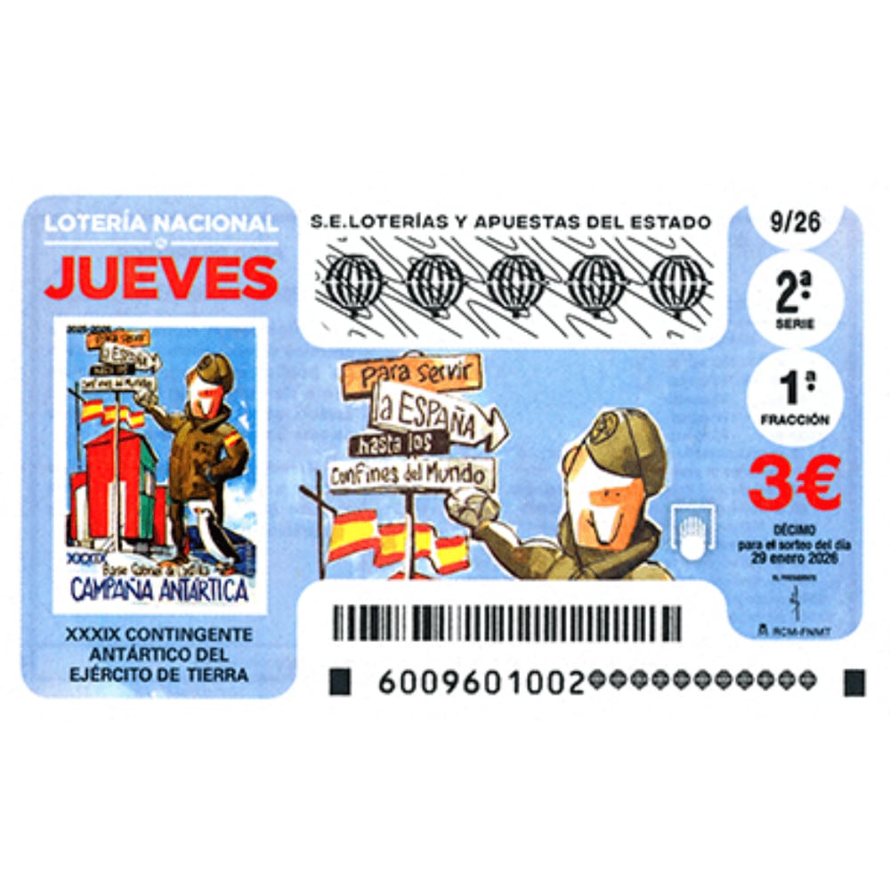 Este es el billete de la Lotería Nacional que jugará esta noche de jueves.