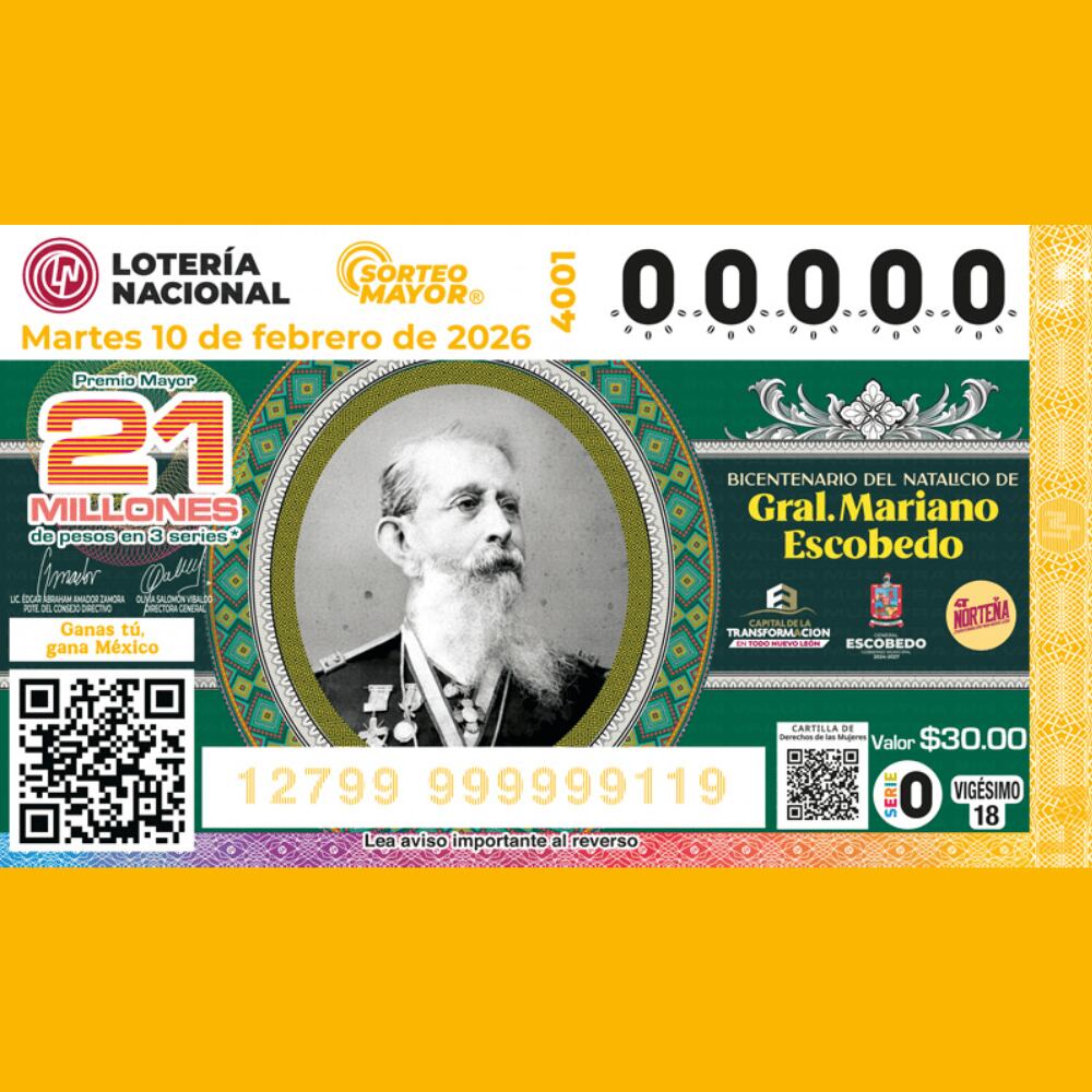 Conoce el billete para el sorteo de esta noche.
