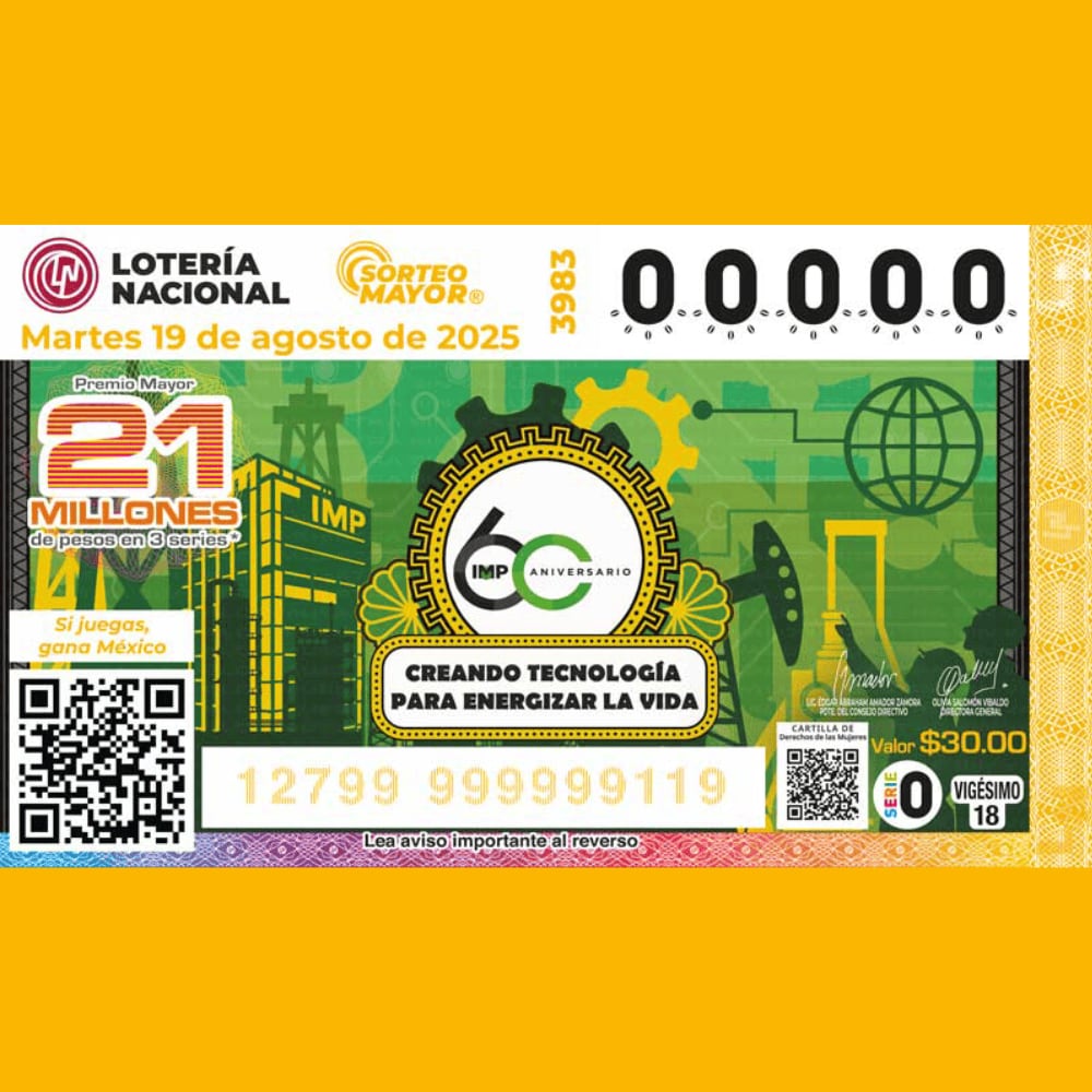 Conoce el billete para el sorteo de esta noche.