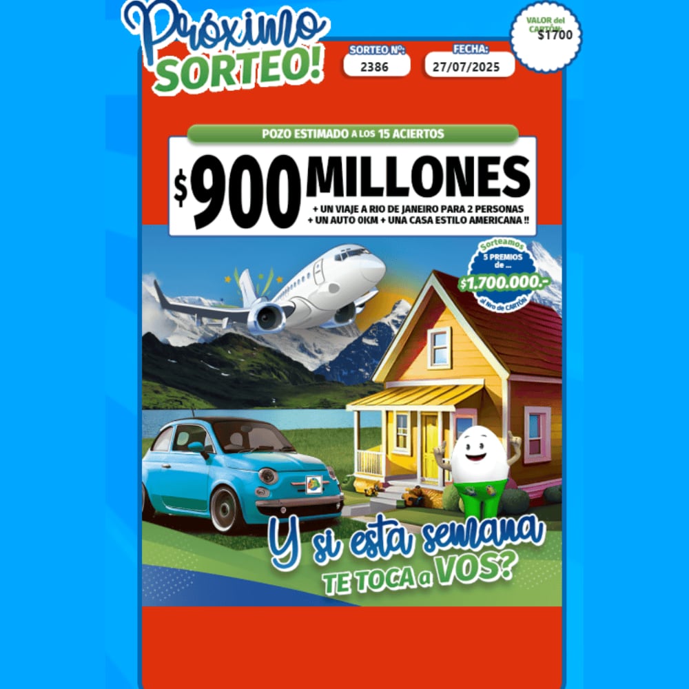 Este es el pozo estimado y premios para el sorteo de esta tarde.