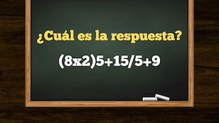 Hasta un usuario rápido se demora en resolver este problema: (8x2)5+15/5+9
