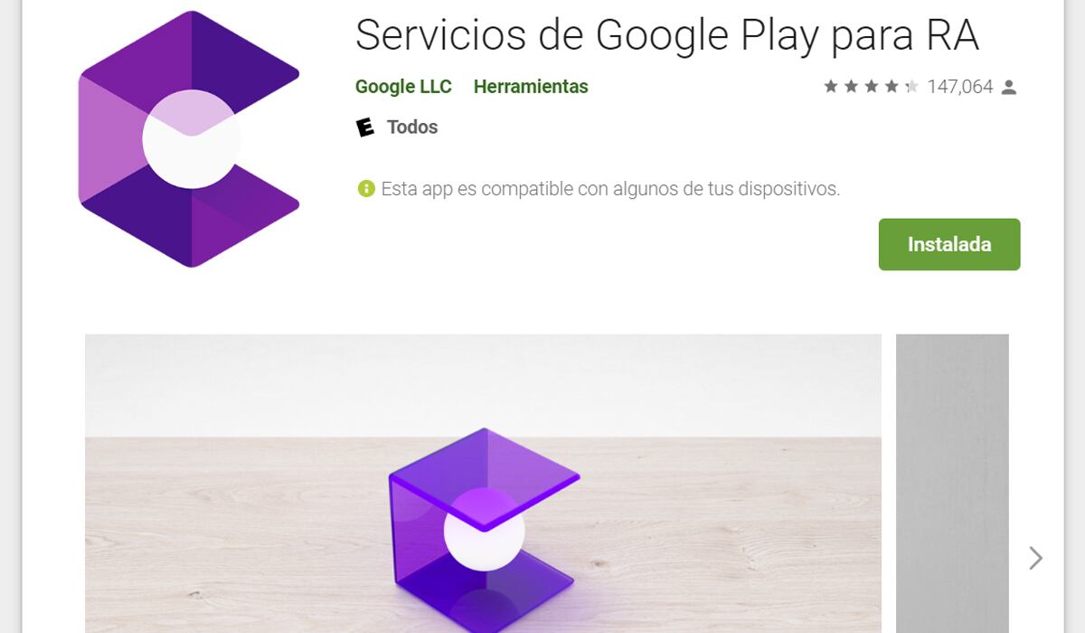 Para poder ver todos los elementos en 3D de Google debes descargar "Servicios de Google Play para RA". (Foto: Google)