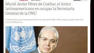 Falleció Javier Pérez de Cuellar: así informó la prensa mundial el deceso del exsecretario de la ONU | FOTOS