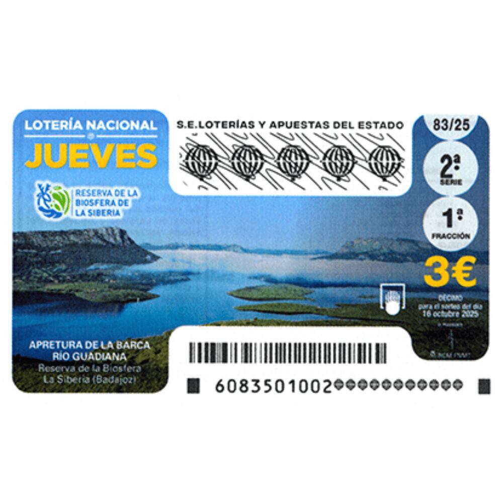 Este es el billete de la Lotería Nacional que jugará esta noche de jueves.