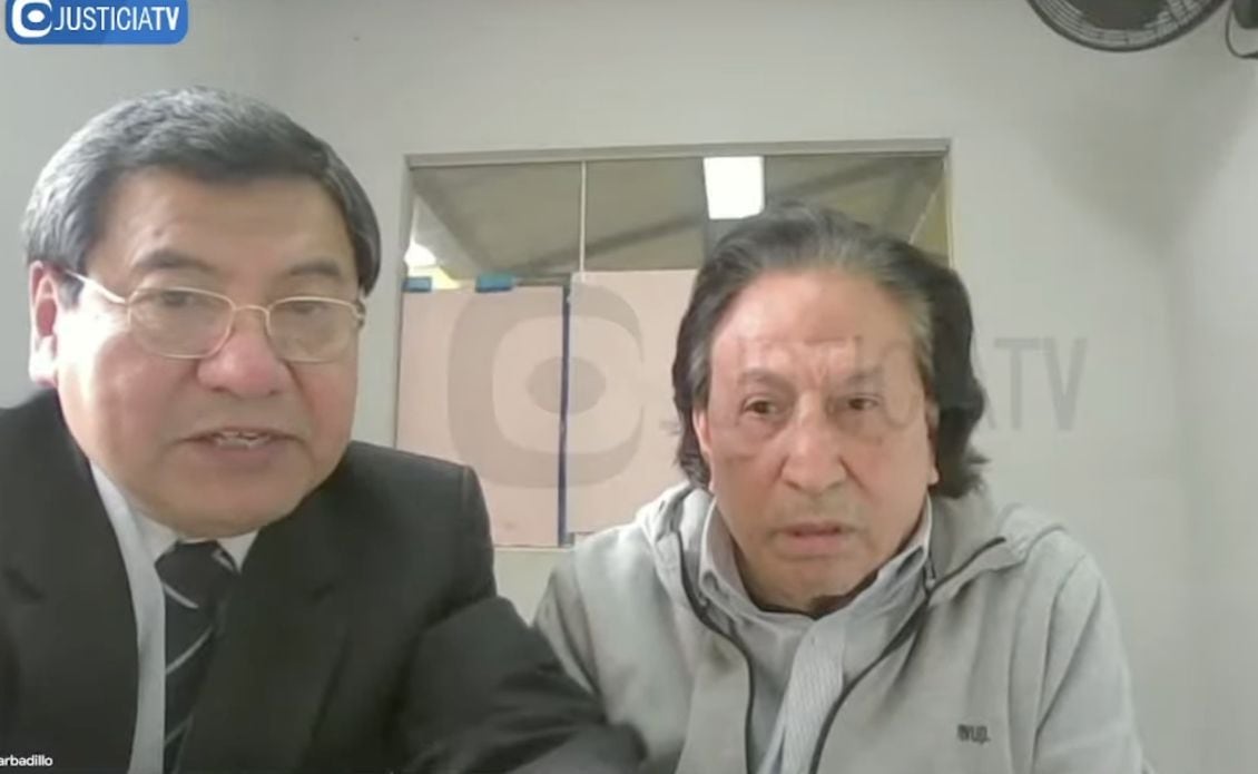 Alejandro Toledo se conectó a la audiencia virtual desde el penal de Barbadillo | Captura Justicia TV