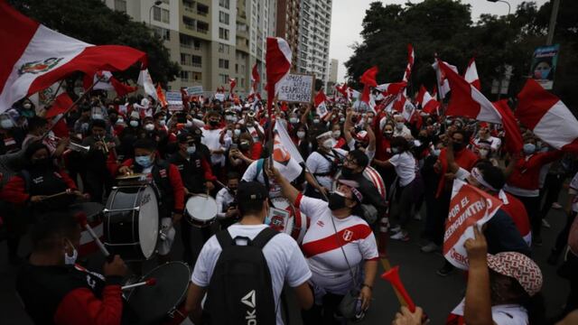 Simpatizantes de Perú Libre y Fuerza Popular realizaron diferentes movilizaciones en Lima el miércoles 9