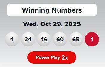 RESULTADOS DEL POWERBALL DEL MIÉRCOLES 29 DE OCTUBRE: