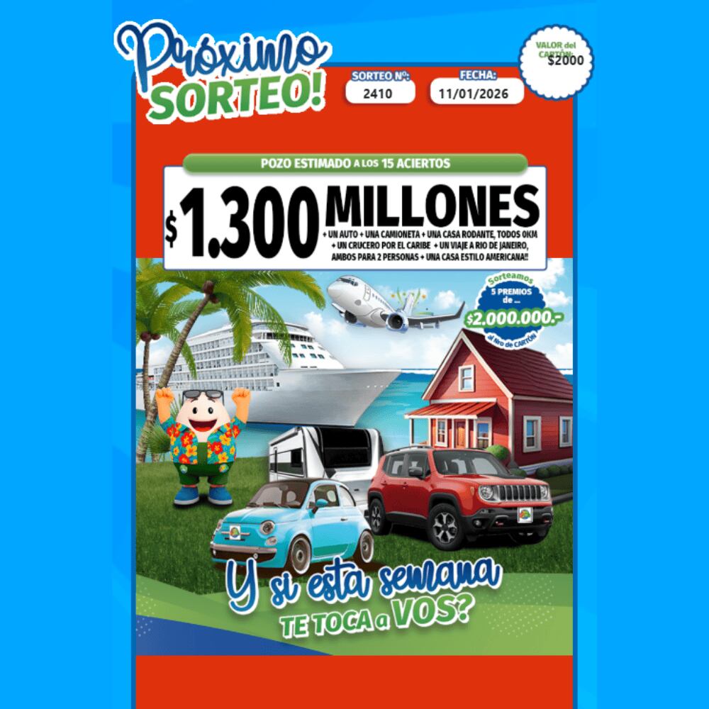 Este es el pozo estimado y premios para el sorteo de esta tarde.