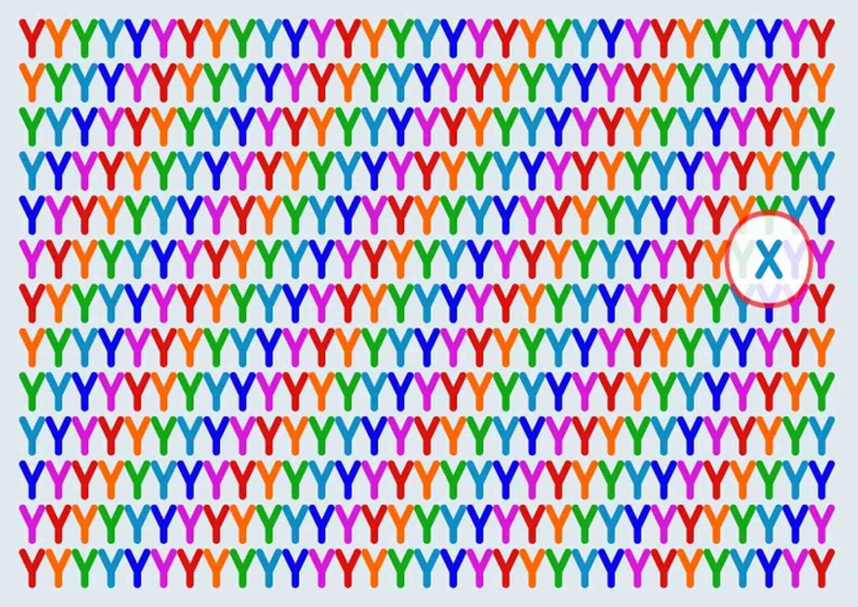 RETO VISUAL | En esta imagen se indica la ubicación de la letra ‘X’. (Foto: genial.guru)