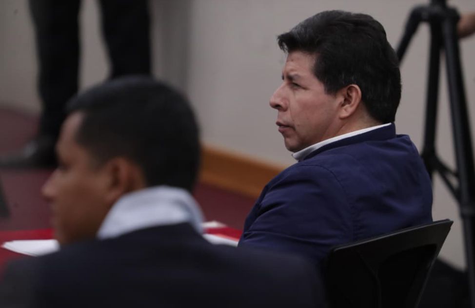 Expresidente Pedro Castillo durante la audiencia final de su juicio oral por el golpe de Estado de 2022 | Foto: Julio Reaño / @photo.gec