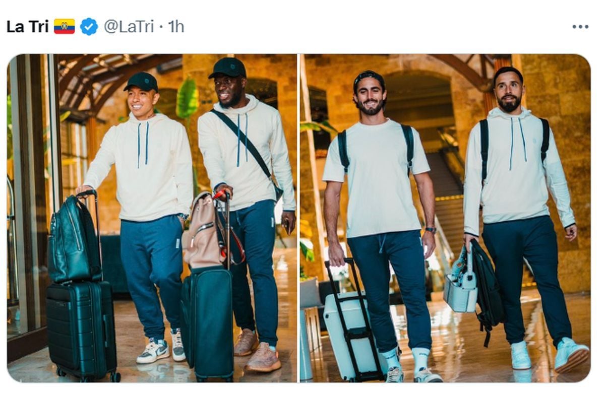 La selección de Ecuador viajó este miércoles a Asunción para enfrentar mañana a Paraguay por las Eliminatorias 2026 | Foto: @LaTri