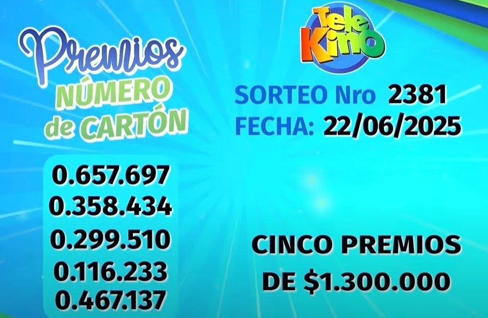 Premios con el número de cartón.