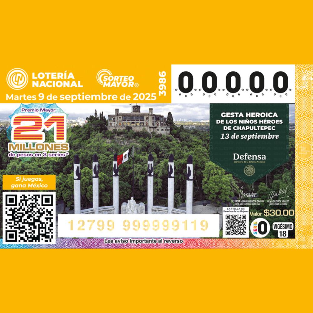 Conoce el billete para el sorteo de esta noche.