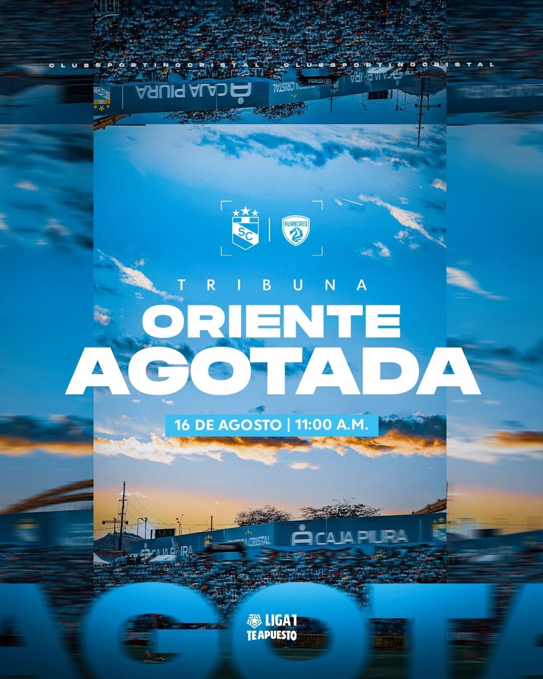 El club 'celeste' informó que tanto su tribuna popular y oriente se vendieron en su totalidad.