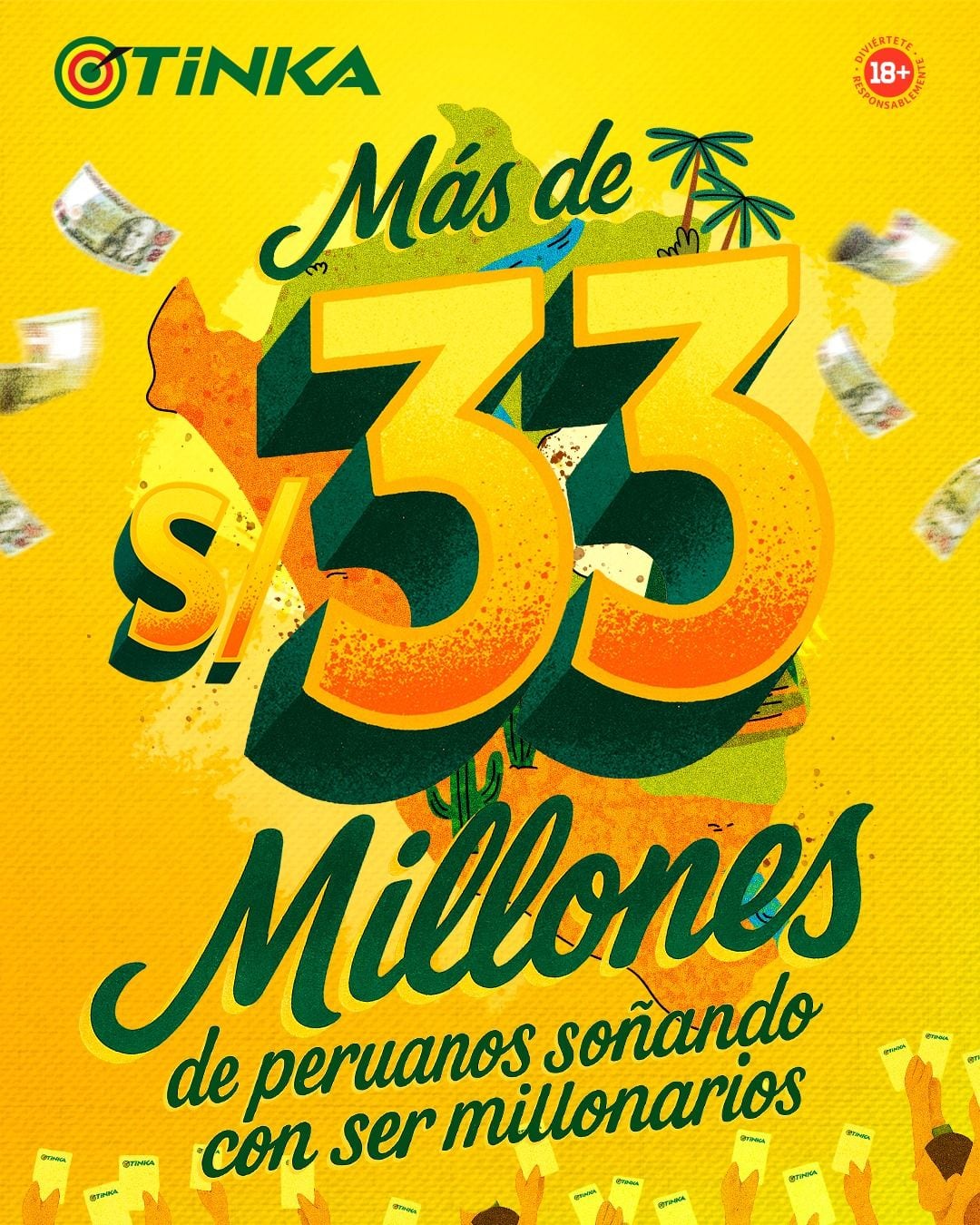 El Pozo de La Tinka tiene un pozo histórico con más de 33 millones y esta noche de miércoles ¡Tú puedes ser el próximo millonario del Perú!