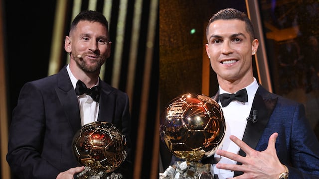 Cristiano Ronaldo y Lionel Messi por segunda vez consecutiva no aparecen entre los nominados al Balón de Oro 2025, marcando un cambio generacional en el fútbol mundial. (Fotos: AFP)