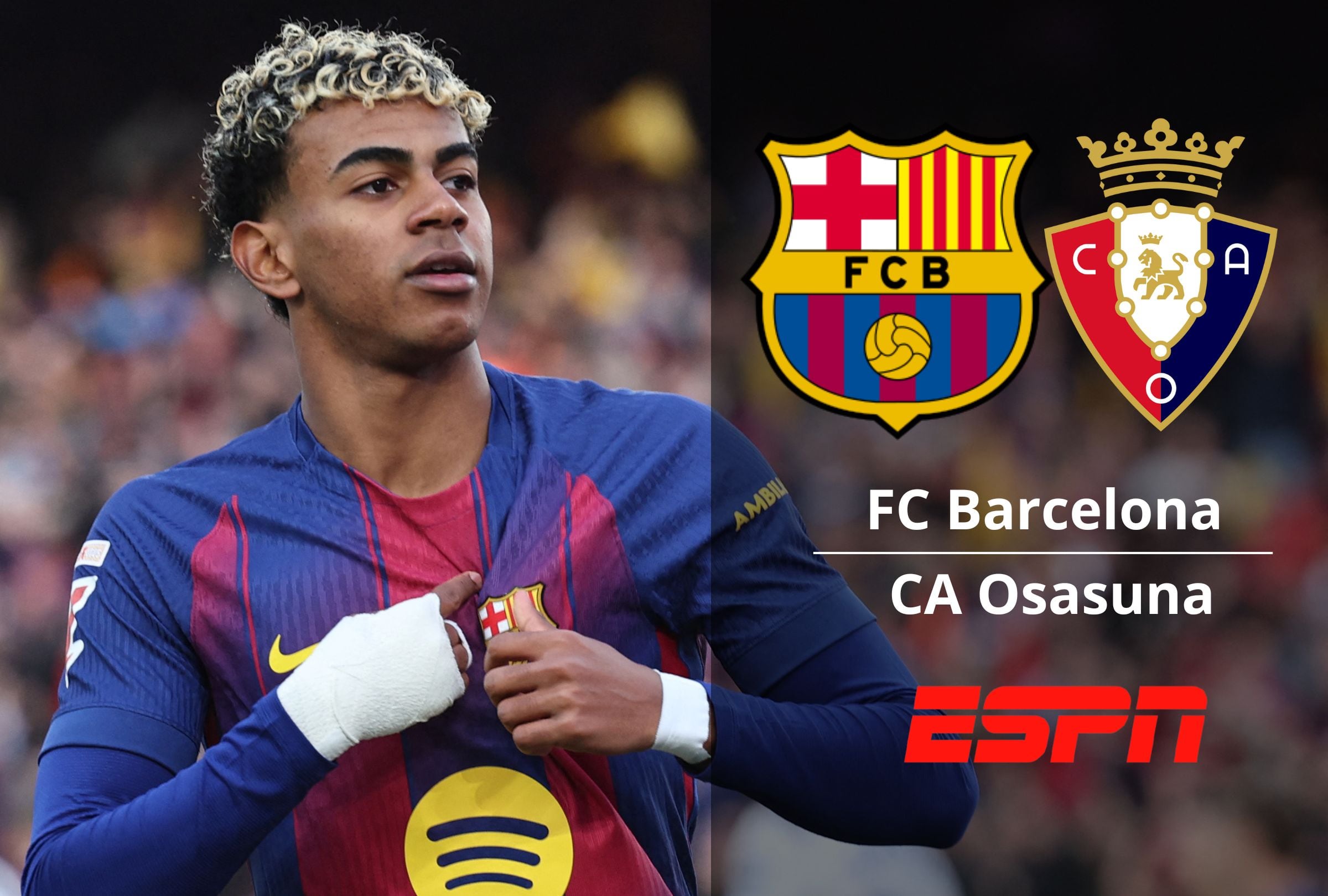 ESPN Select transmite el partido Barcelona vs. Osasuna en inglés y español para ver el partido de LaLiga EA Sports 2025-2026. (Foto: Composición Mag)