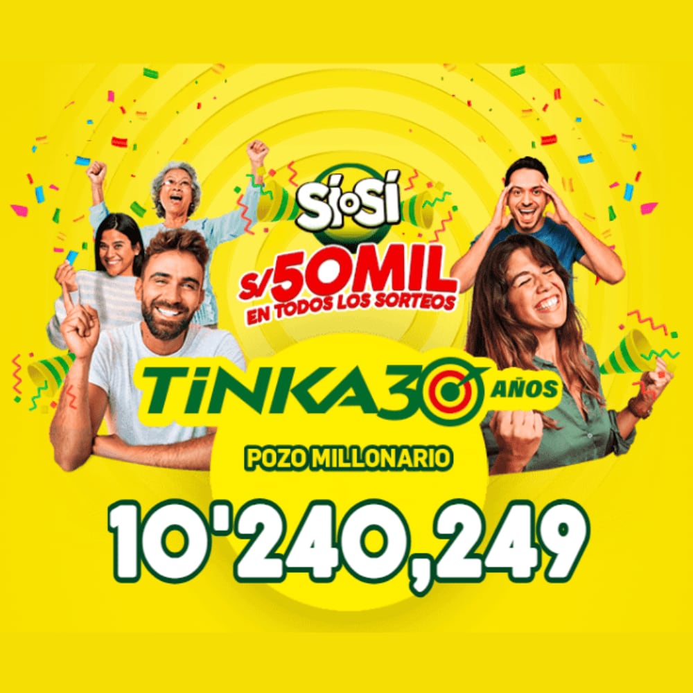 PARA EL PRÓXIMO SORTEO DE LA TINKA, A REALIZARSE EL DOMINGO 2 DE MARZO EL ‘POZO MILLONARIO’ SERÁ DE: