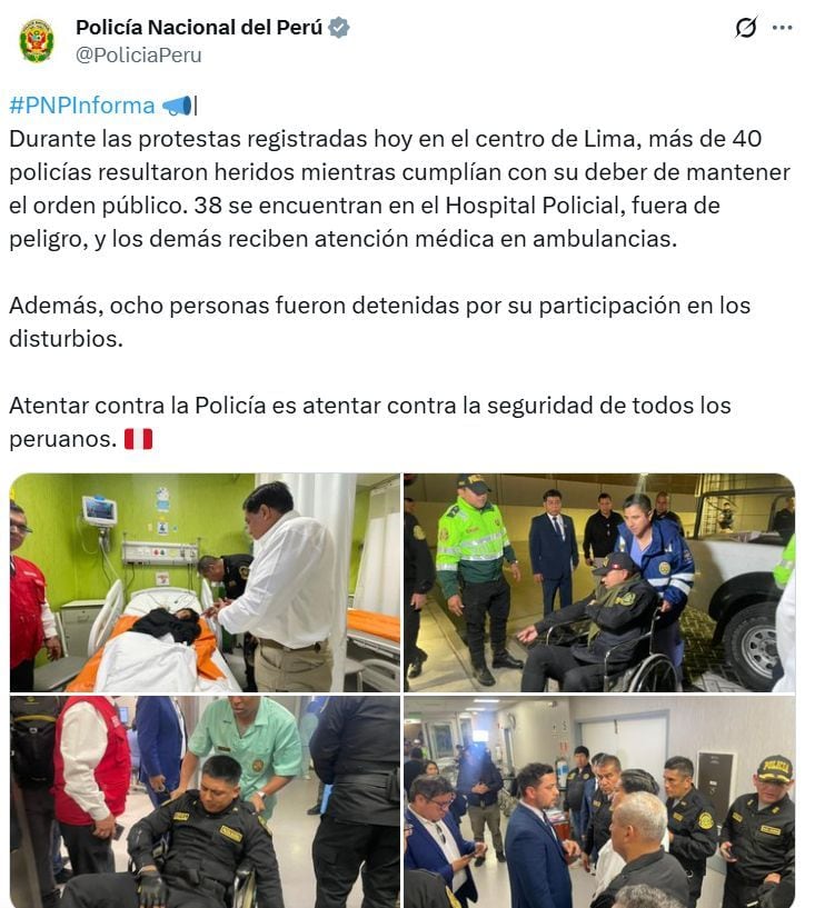 Más de 40 policías heridos durante la jornada de protesta