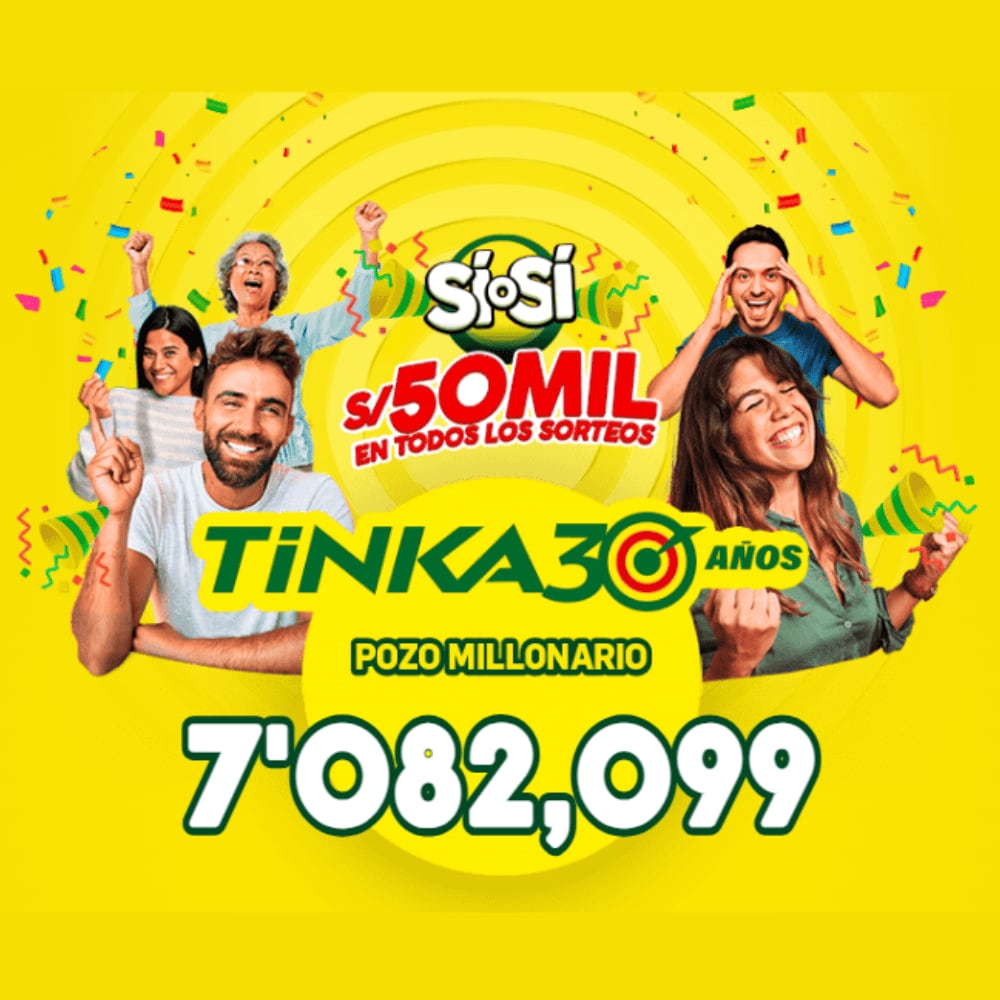 PARA EL PRÓXIMO SORTEO DE LA TINKA, A REALIZARSE EL MIÉRCOLES 29 DE OCTUBRE EL ‘POZO MILLONARIO’ SERÁ DE: