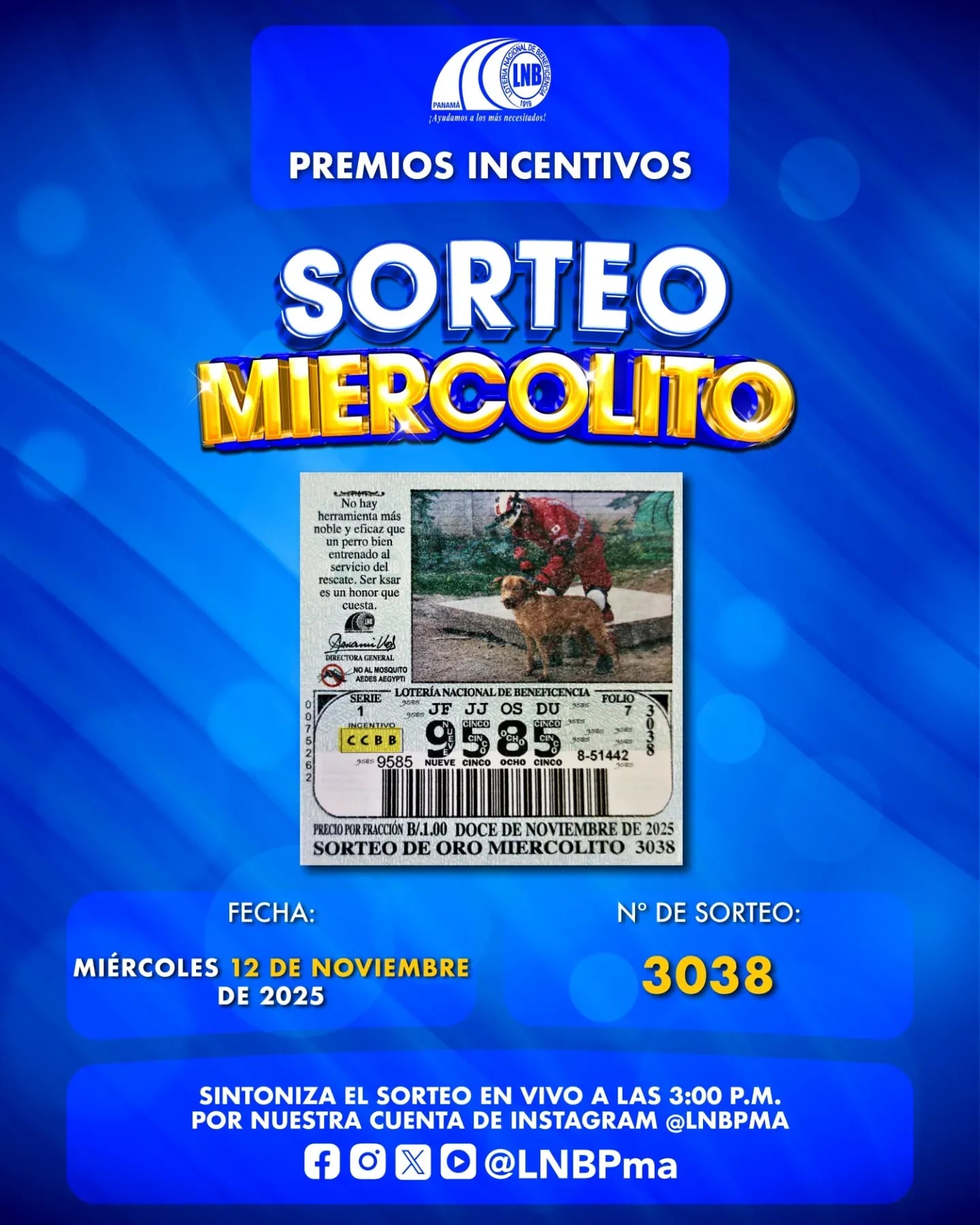 Este es el billete que jugará hoy, miércoles 12 de noviembre.