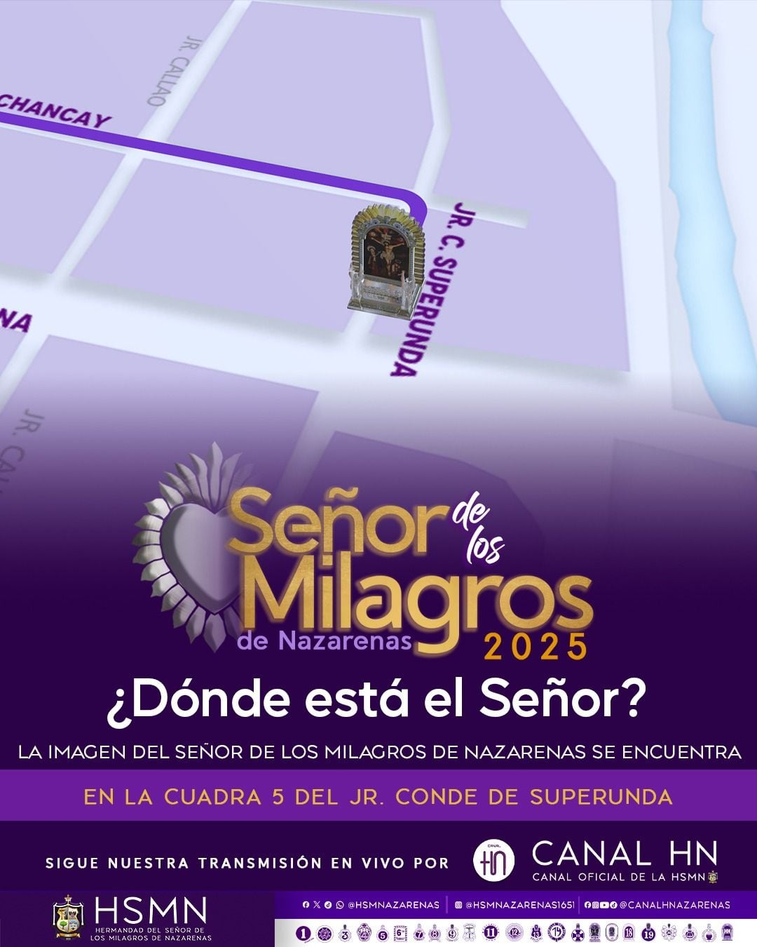 La imagen del Cristo Moreno, se encuentra en la cuadra 5 del jirón Conde de Superunda.