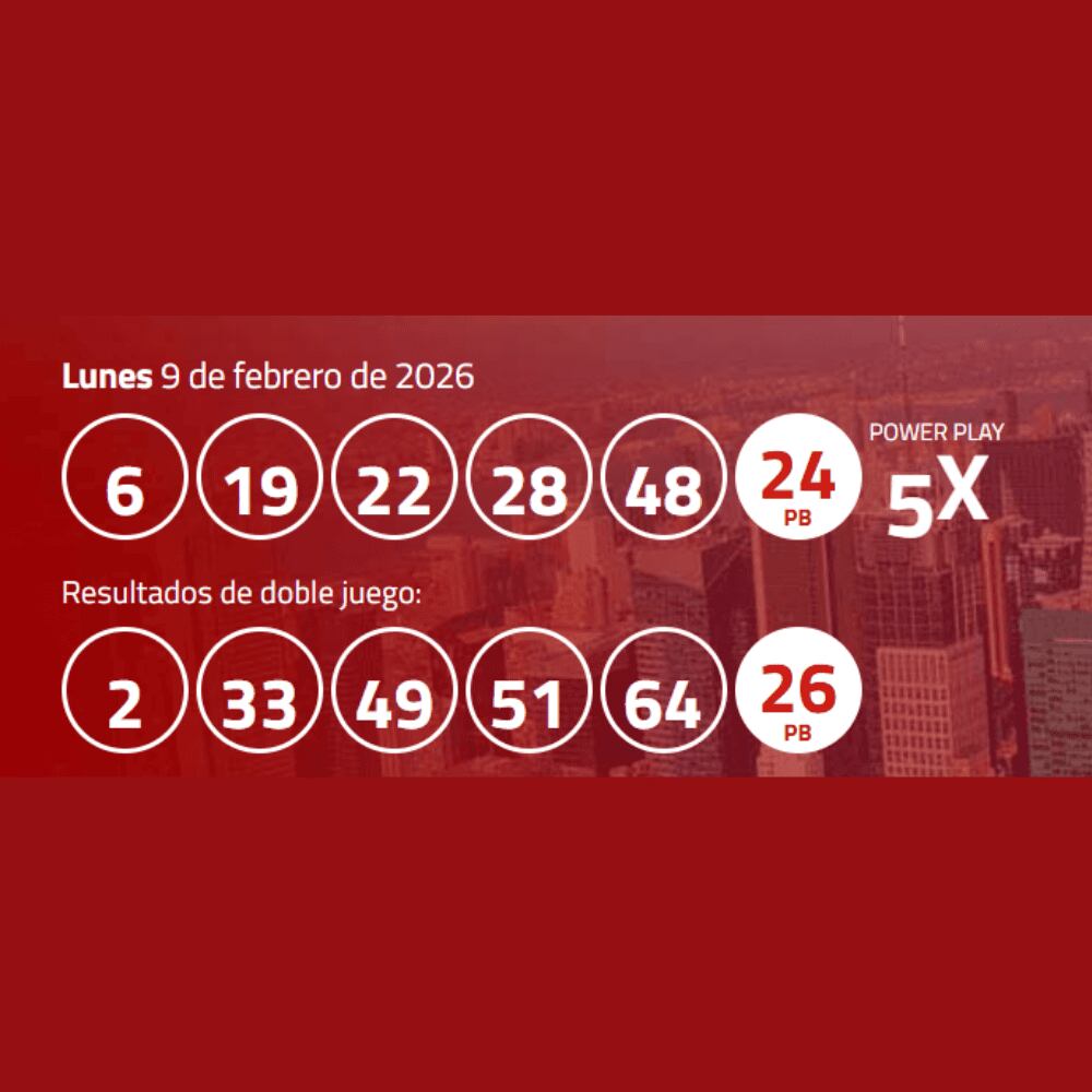 Revisa los números ganadores de Powerball, jugado el lunes 9 de febrero.