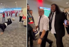 ¡El ‘escorpión’ se despidió del Mundial! René Higuita realizó su famosa acrobacia ante el festejo de Roberto Carlos