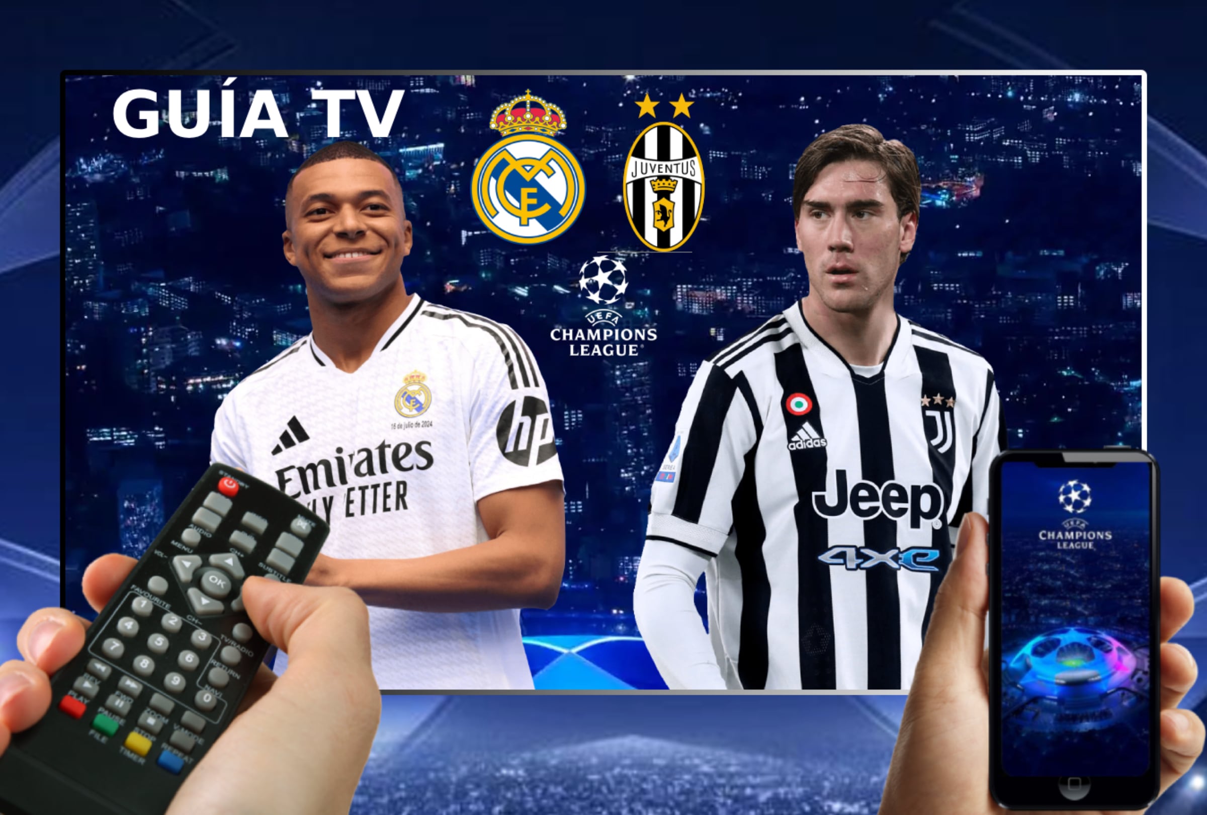 MADRID (ESPAÑA), 22/10/2025.- Lista de horarios y canales de TV de diferentes países del mundo para ver el partido entre Real Madrid y Juventus este miércoles 22 de octubre por la Jornada 3 de la Fase Liga de la UEFA Champions League 2025-26 desde el Estadio Santiago Bernabéu. Foto de Noé Yactayo para MAG