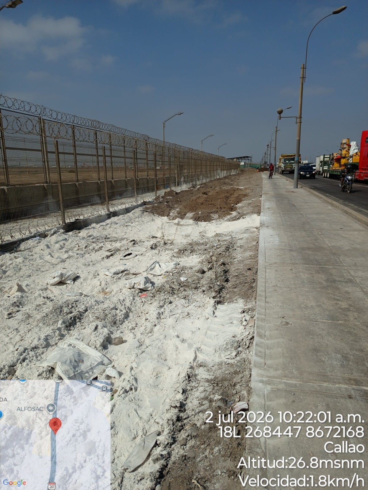 El aniego se ha originado en la zona que linda con la avenida Néstor Gambetta, a la altura de Los Ferroles, en la provincia constitucional del Callao. (Foto: OEFA)