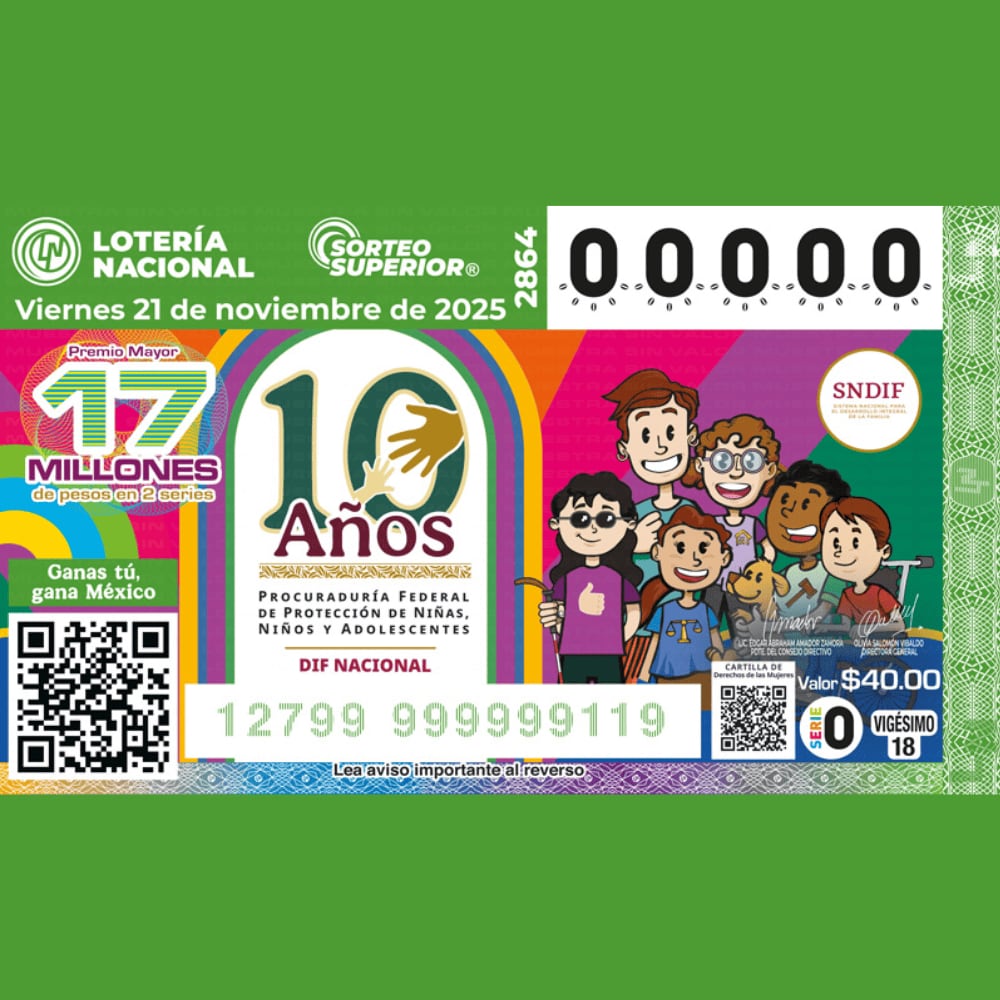 Conoce el billete para el sorteo de esta noche.