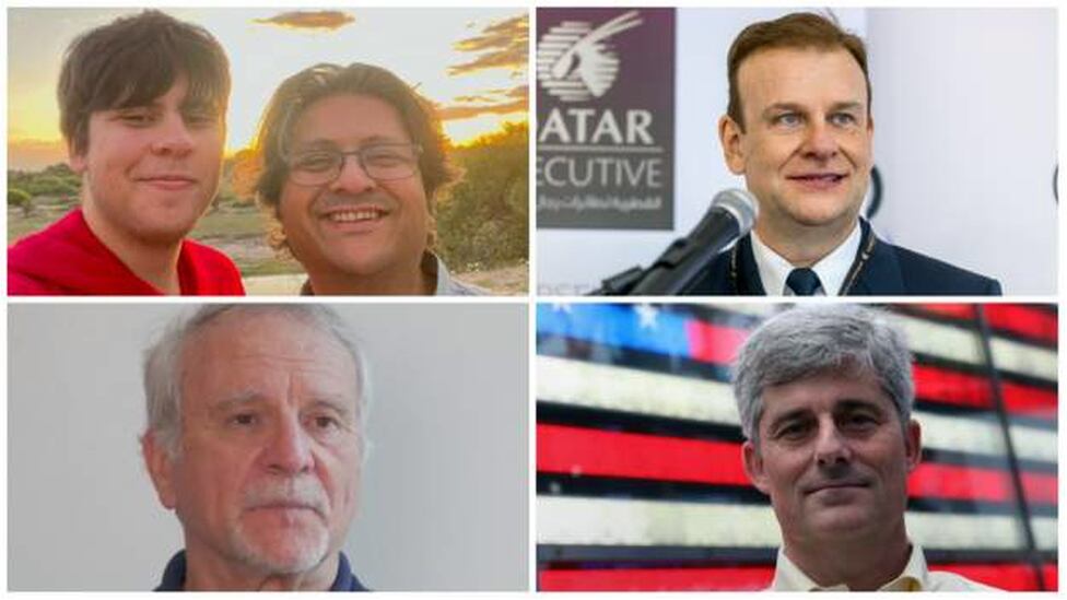 De izquierda a derecha, arriba: Shahzada y Suleman Dawood, Hamish Harding. Abajo: Paul-Henry Nargeolet, Stockton Rush. (GETTY IMAGES).