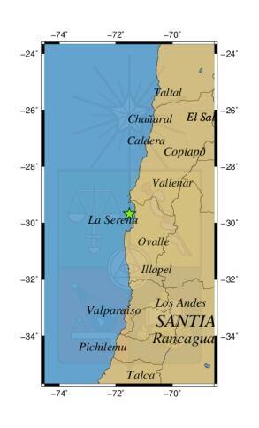 Referencia geográfica del sismo a 36 km al SO de La Higuera.