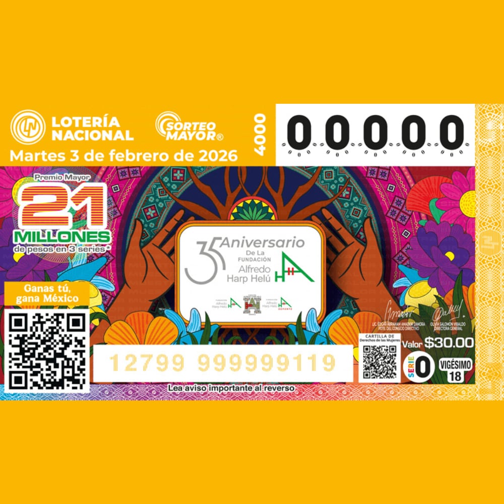 Conoce el billete para el sorteo de esta noche.