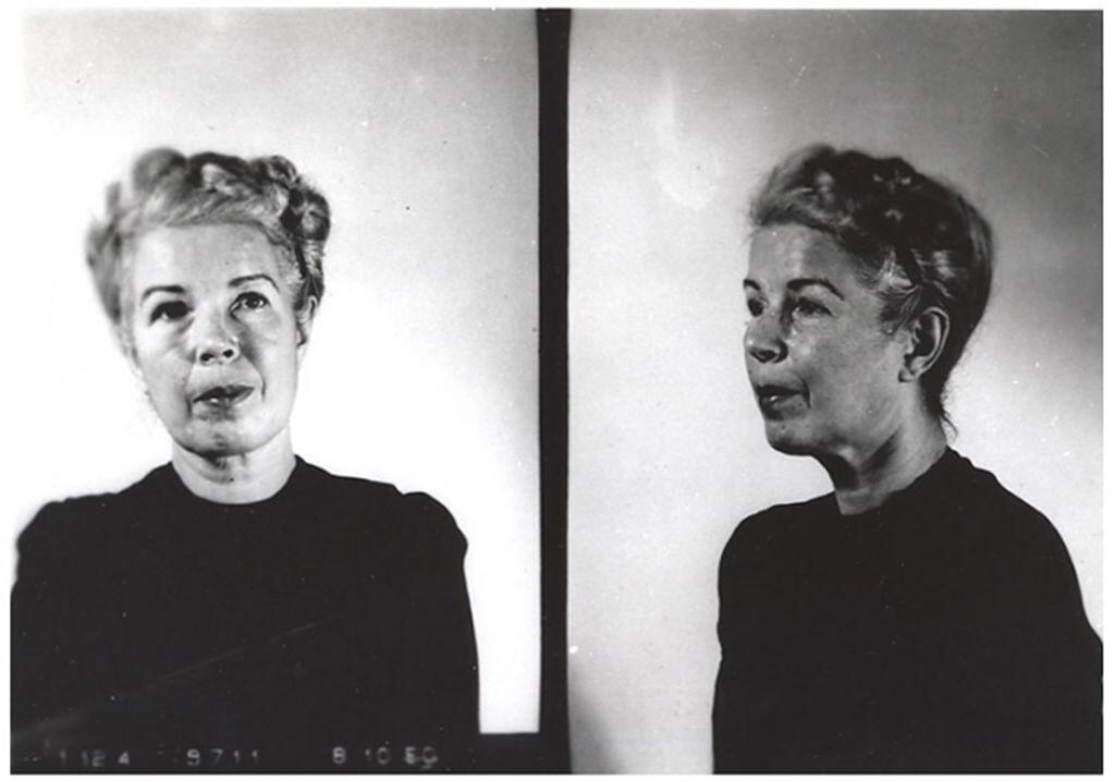 Axis Sally o Mildred Gillars en una foto policial en 1949. (GETTY IMAGES).