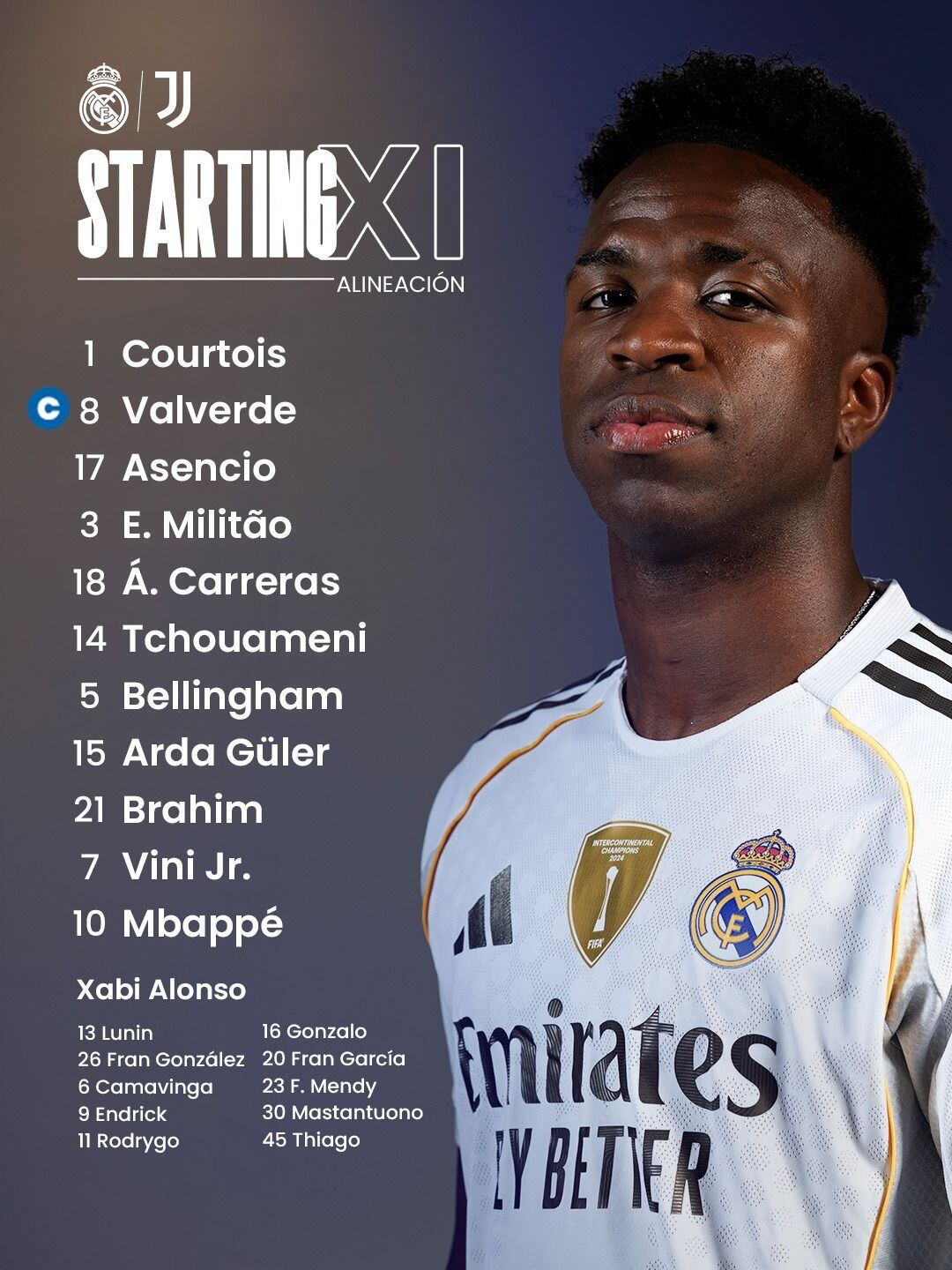 Once titular del Real Madrid.