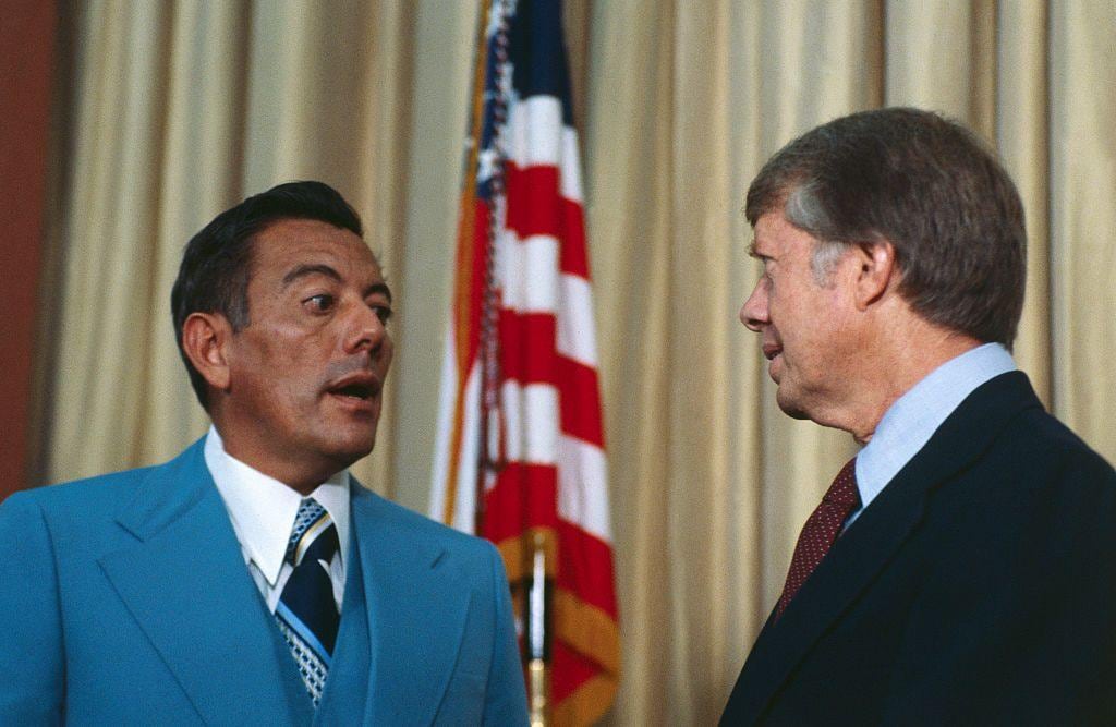 El presidente panameño Omar Torrijos en la Casa Blanca con Carter. (Getty Images).