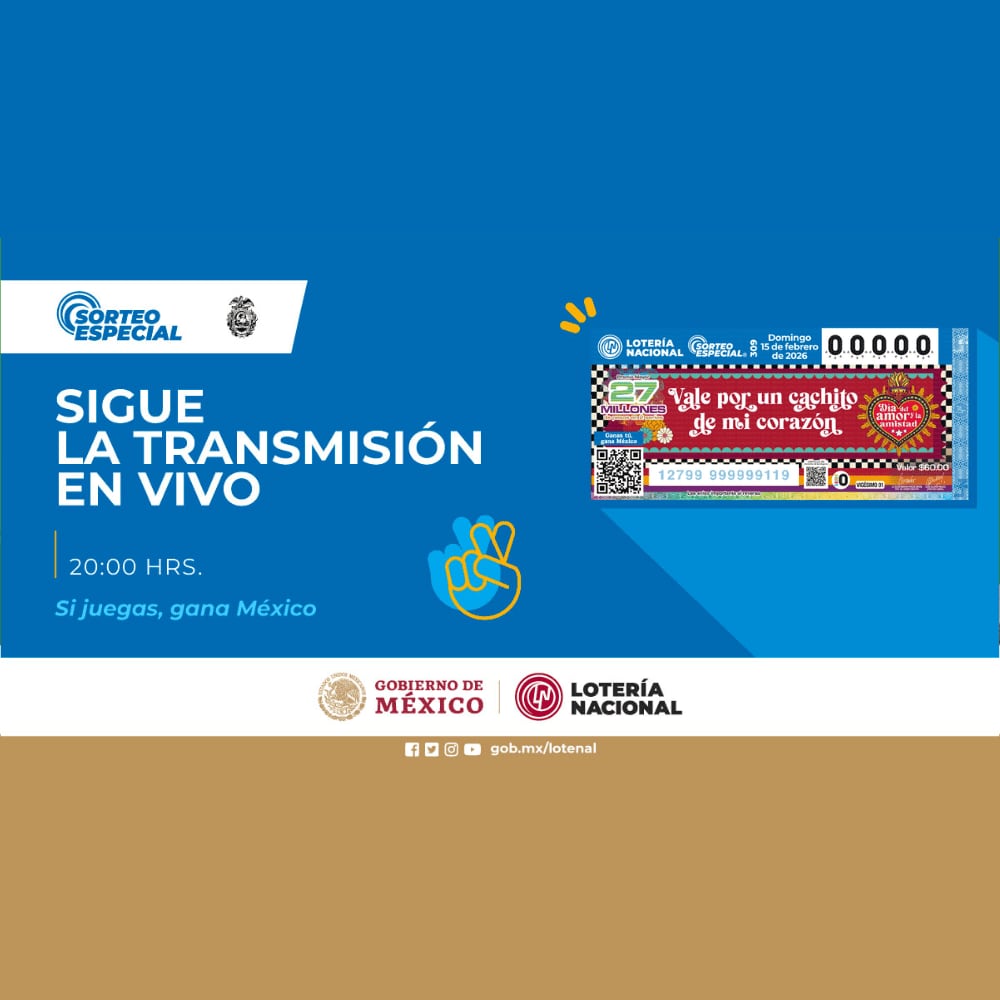 Hoy puedes ganar con la Lotería Nacional de México y el Sorteo Especial.